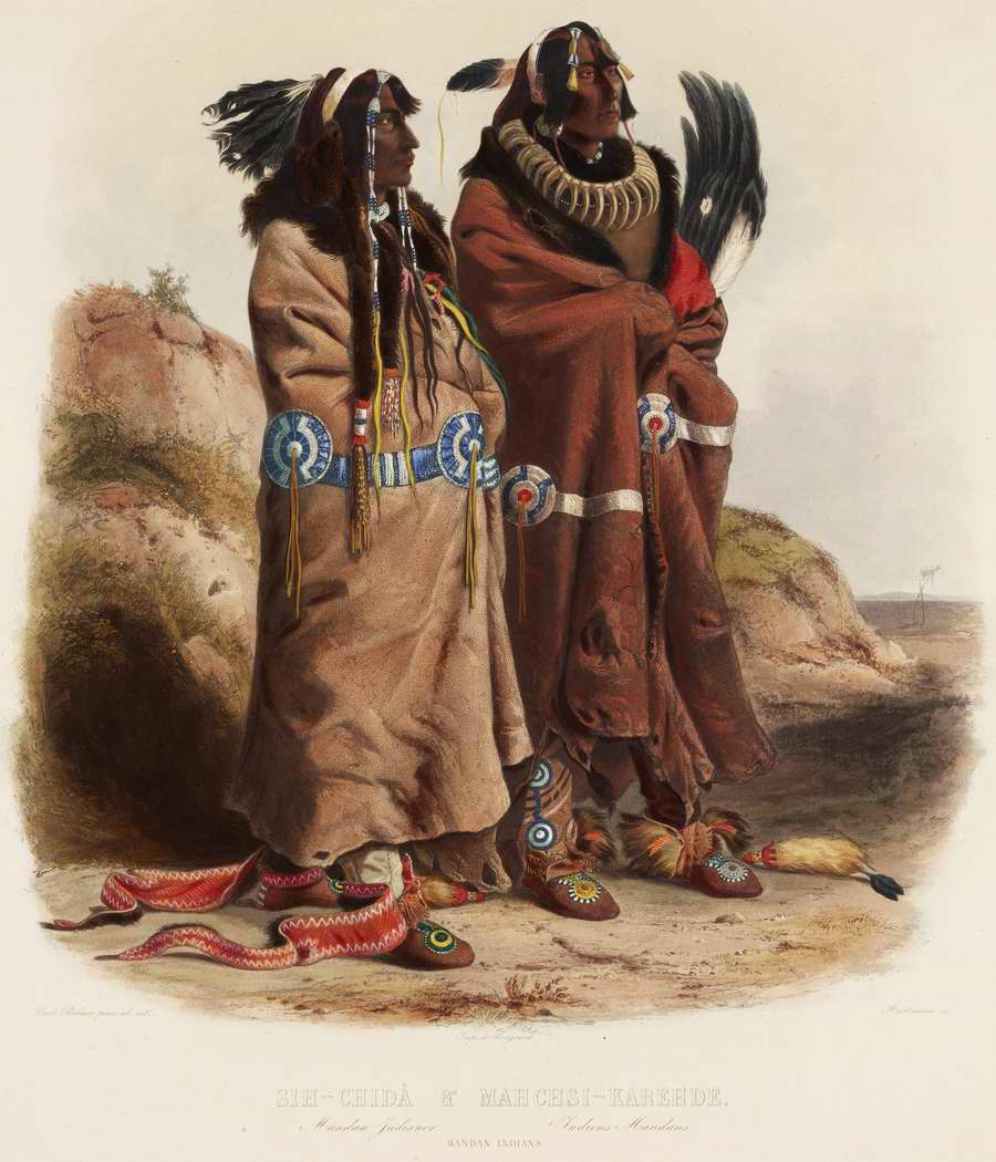 Индейцы из племени манданов - Karl Bodmer