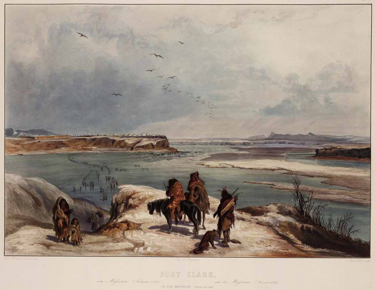 В окрестностях Форта Кларк на реке Миссури - Karl Bodmer