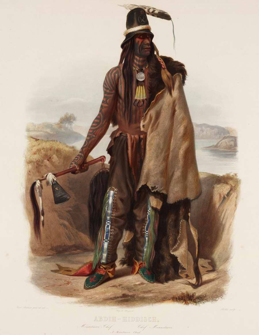 Вождь племени Minatarre - Karl Bodmer