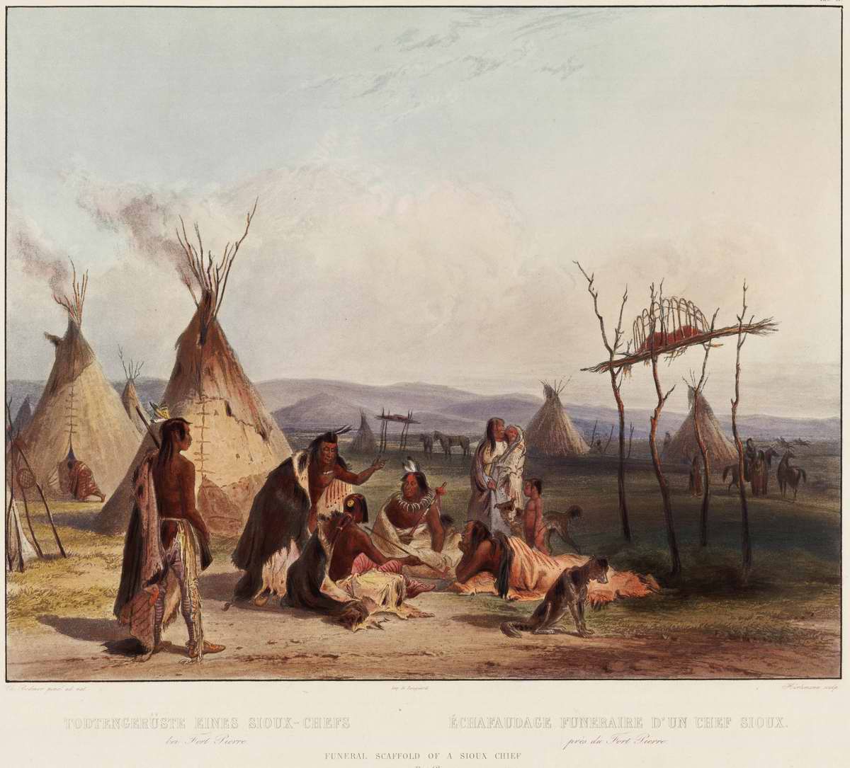 После похорон вождя племени сиу - Karl Bodmer