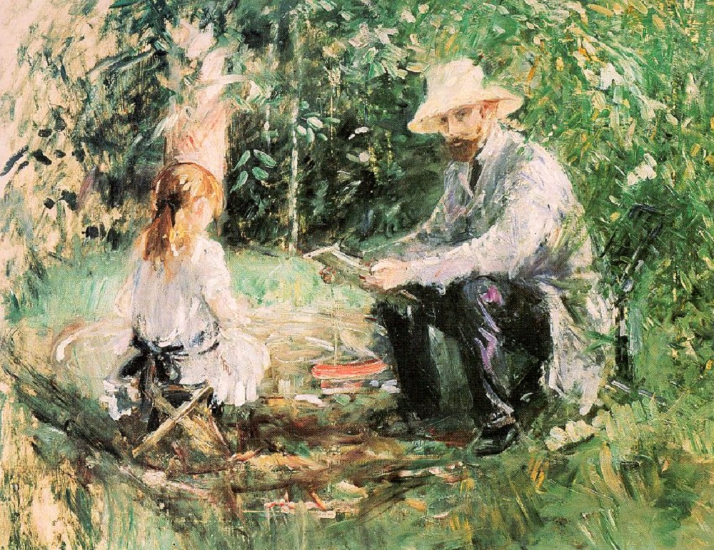 Берта Моризо. Эжен Мане с дочерью в саду. 1883