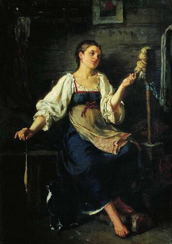 Журавлев Фирс Сергеевич «Пряха», (1864)
