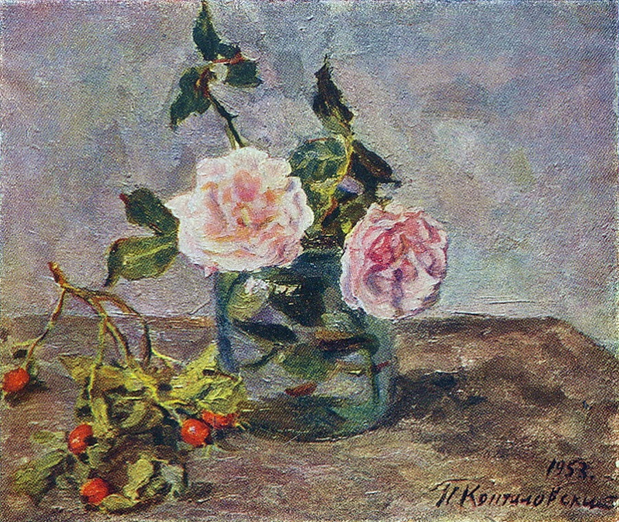 11 1953 Две Розы И Ягоды Шиповника..jpg
