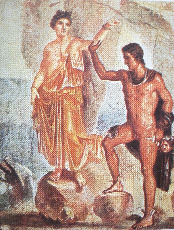 Персей и Андромеда (фреска из дома Диоскуров в Помпеях, 65-70 гг.)