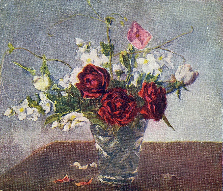 11 1952 Натюрморт. Красные Розы. 42х57.jpg