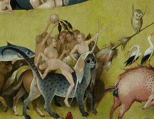 Hieronymus Bosch - The Garden of Earthly Delights, central panel - Detail Cat