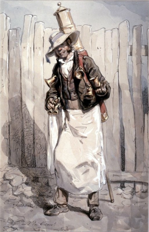 Paul Gavarni V&apos;la l&apos;coco - The Chocolate Vendor. 1855-57 гг.