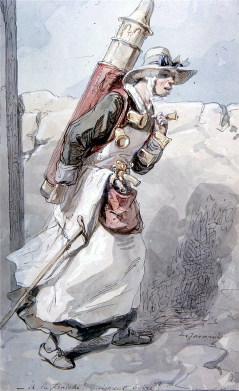 Paul Gavarni Woman Chocolate Vendor. 1855-57 гг.