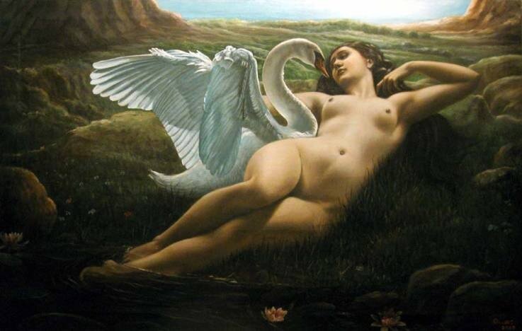 Leda with the Swan by Giovanni Rapiti
