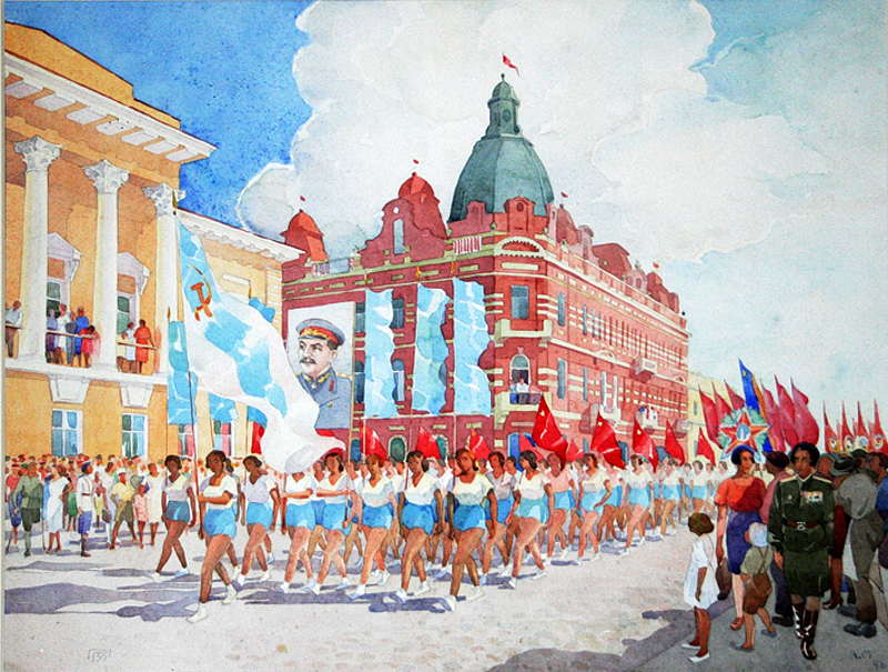 В.В. Мизеров. «Парад Физкультурников», 1946 год..jpg