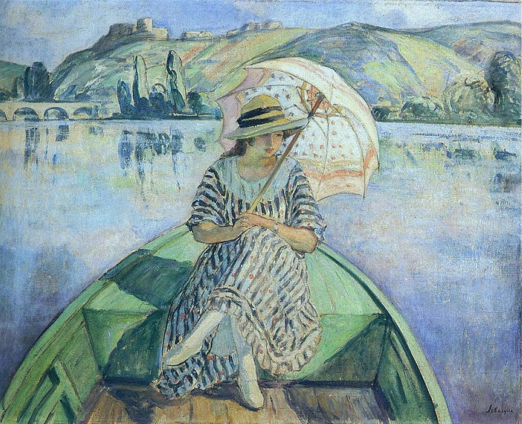 Woman in a Boat with an Umbrella, 1915.jpeg