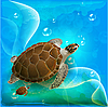 Черепахи плывут в океане | Векторный клипарт