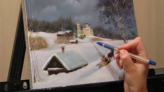 Уроки живописи маслом. Part 2. Зимний пейзаж