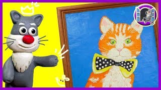 КОТ СЛЕПИЛ КАРТИНУ ИЗ ПЛАСТИЛИНА 😺🎈 Видео Лепка