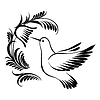 Декоративные силуэт колибри в полете | Векторный клипарт