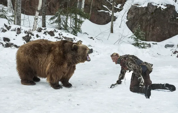Обои медведь, Бьёрн, Alexander Ludwig, поединок, Викинги, Vikings