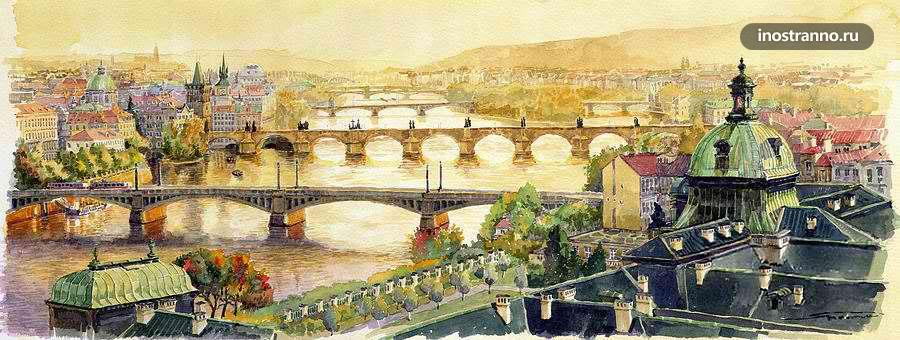 Картина мосты Праги