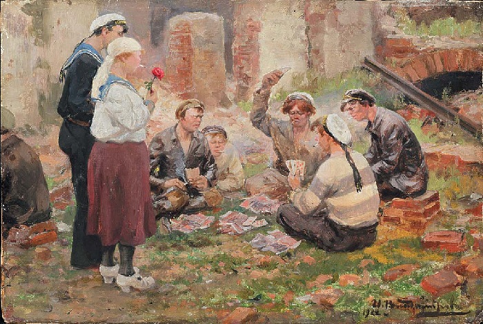 Игра в карты. (1922). Автор: Иван Владимиров.