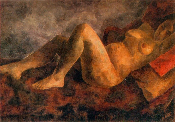 Обнаженная (лежащая), (1922г.). Автор: Роберт Рафаилович Фальк.