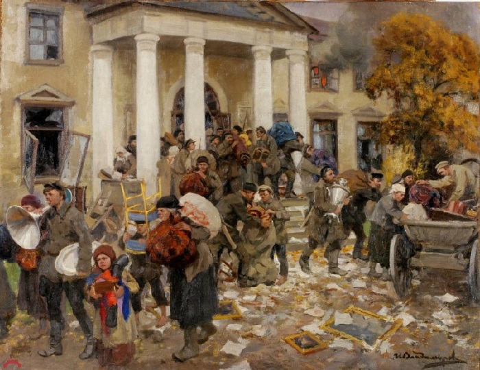 Разгром помещичьей усадьбы. (1926). Автор: Иван Владимиров.