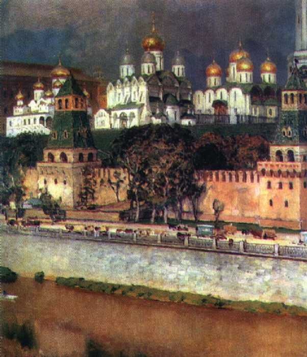 «Московский Кремль. Соборы». 1894. Третьяковская галерея. Автор: Аполлинарий Васнецов.