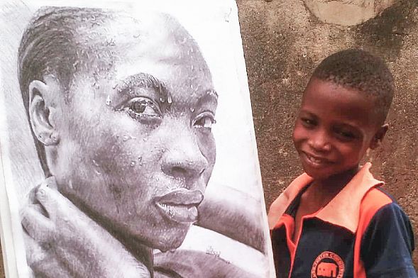 11-летний мальчик из Нигерии рисует гиперреалистичные картины: галерея