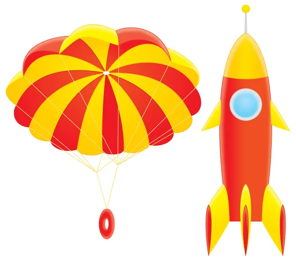 Игрушка ракетно-парашют — стоковое фото