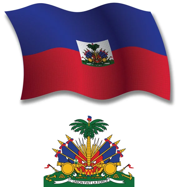 Гаити текстурированной Волнистый флаг вектор — стоковый вектор