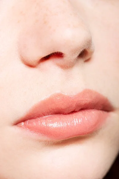 Человеческий нос и губы — стоковое фото