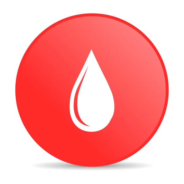 Воды падение красный круг веб глянцевой значок — стоковое фото