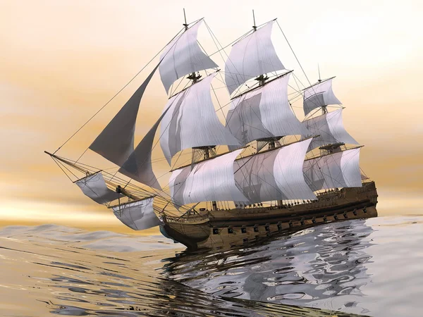 Старый купеческий корабль - 3D визуализация — стоковое фото