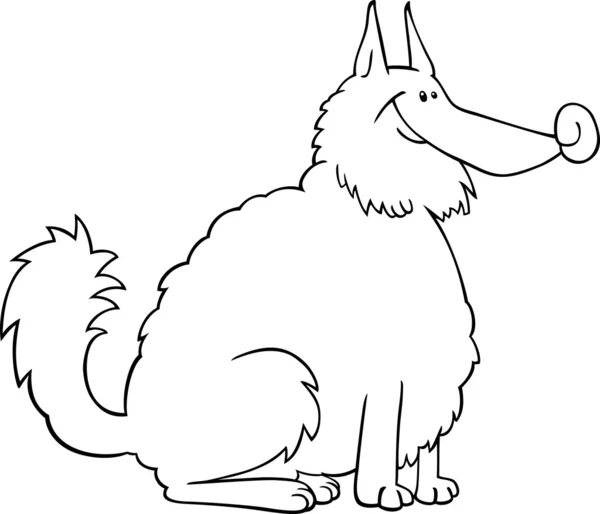 Мультфильм собака шпиц для раскраски книга — стоковый вектор