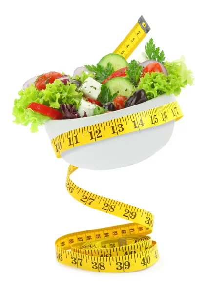 Сбалансированная диета с салатом — стоковое фото