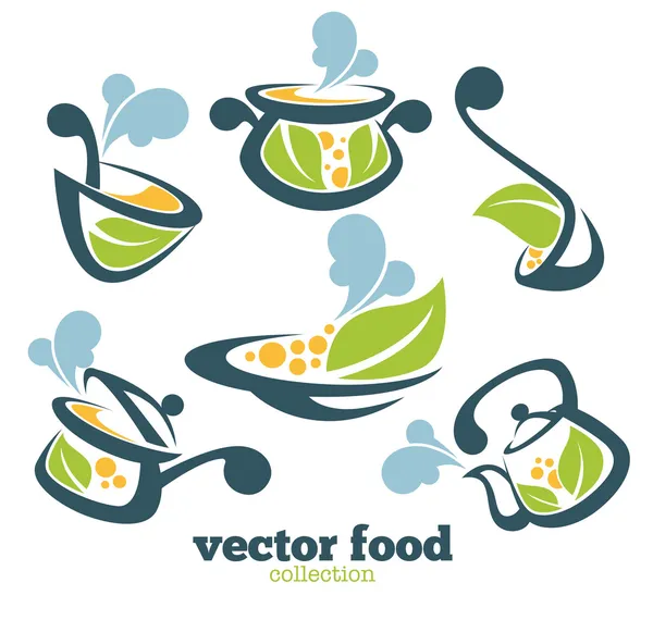 Органические Векторная коллекция кулинарные символы оборудования и продовольствия — стоковый вектор