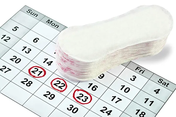 Женщина гигиены защиты менструации период здравоохранения календарь — стоковое фото