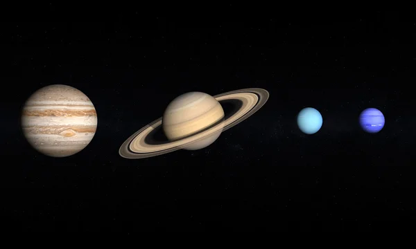 Планеты Юпитер Сатурн Уран и Нептун — стоковое фото