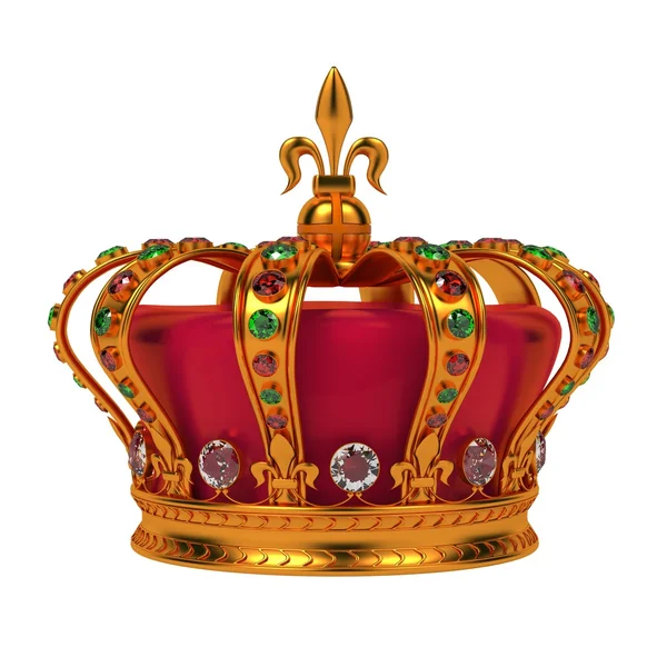 Золотая Королевская корона, изолированные на белом — стоковое фото
