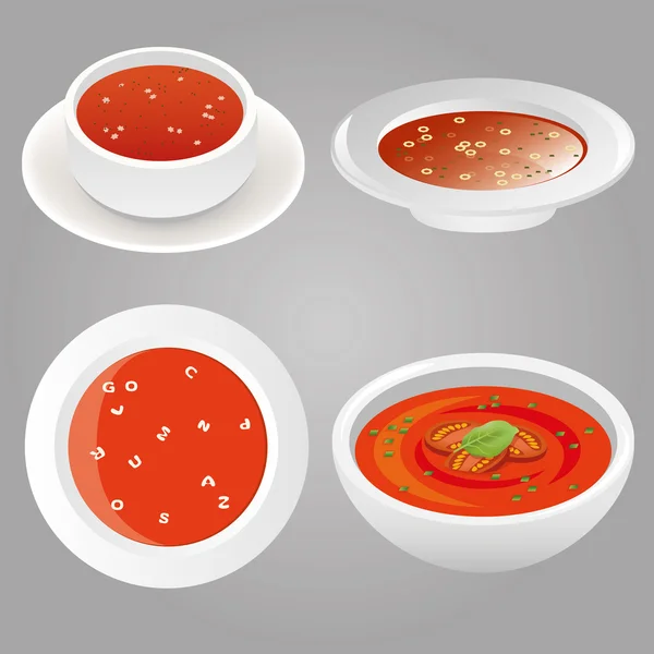 Томатный суп коллекция — стоковый вектор