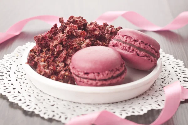 Розовый миндальное печенье — стоковое фото