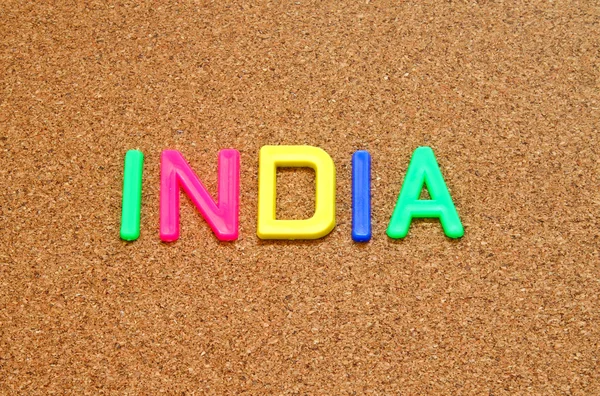 Индия в письмах игрушка — стоковое фото