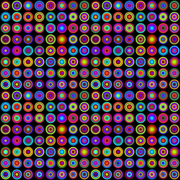 Красочные психоделический кругов на черном фоне — стоковый вектор