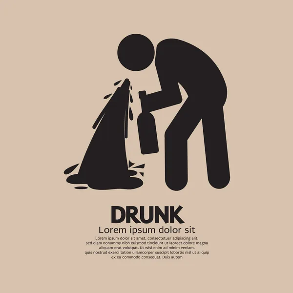 Пьяный человек графический символ векторные иллюстрации — стоковый вектор