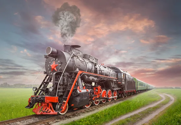 Ретро советский паровоз — стоковое фото