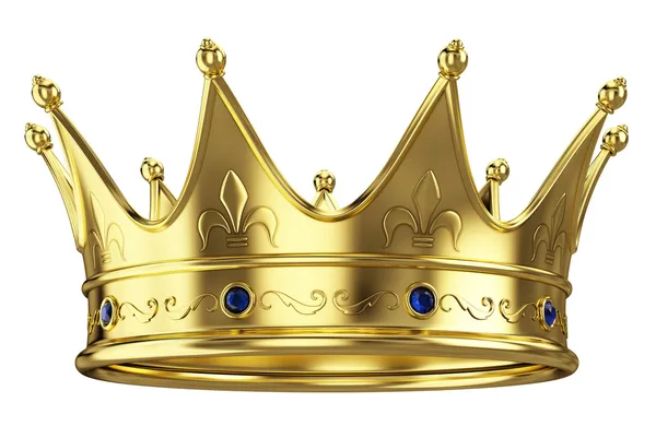 Золотая Корона, изолированные на белом фоне — стоковое фото
