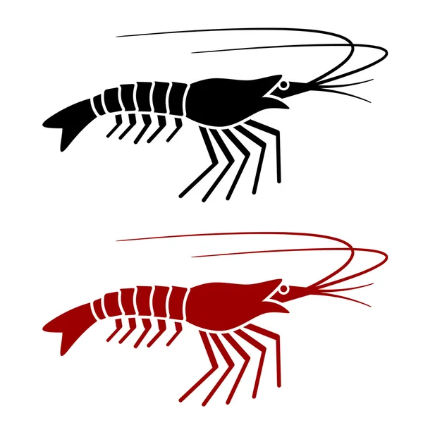 Креветки силуэт — стоковый вектор