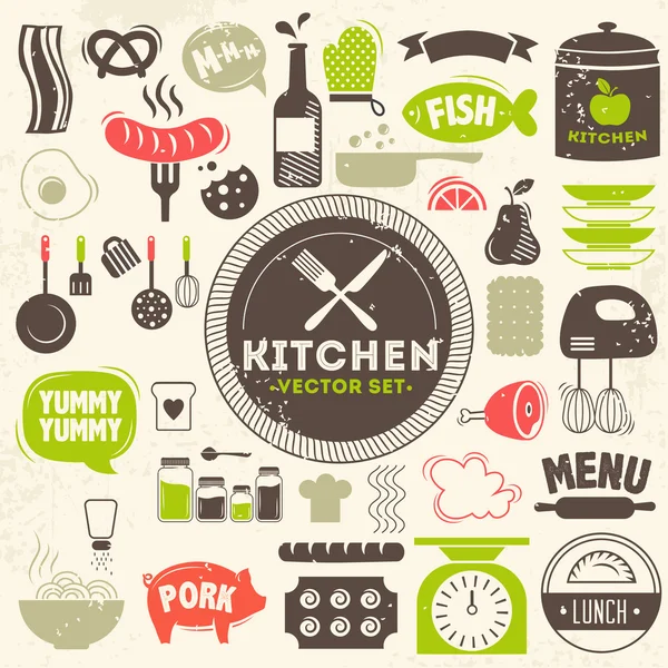 Кухня векторные иконки — стоковый вектор