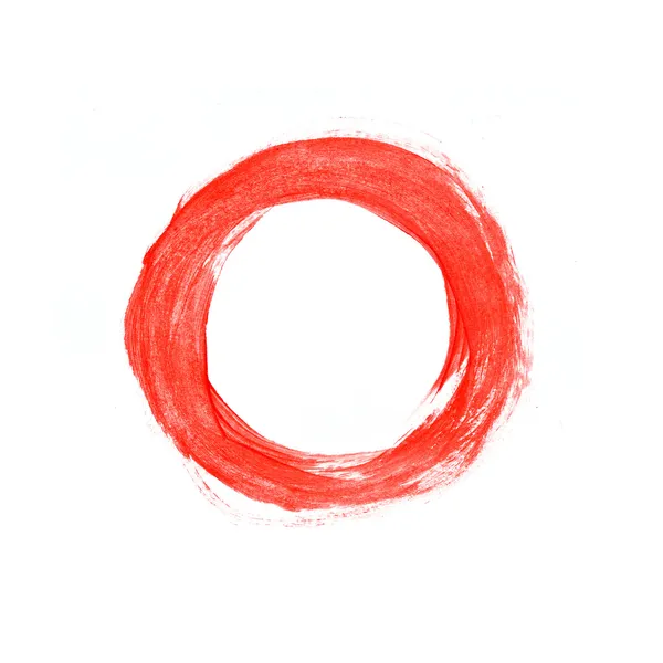Красная рука окрашены круг — стоковое фото