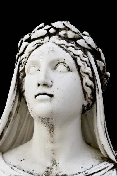 Детали лица древней греческой статуи — стоковое фото