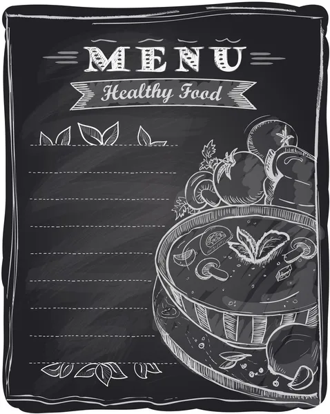 Мел меню здорового питания — стоковый вектор