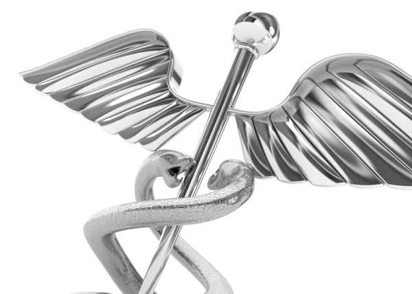 Медицинские абстрактный фон с медицинской символ серебряный жезл — стоковое фото